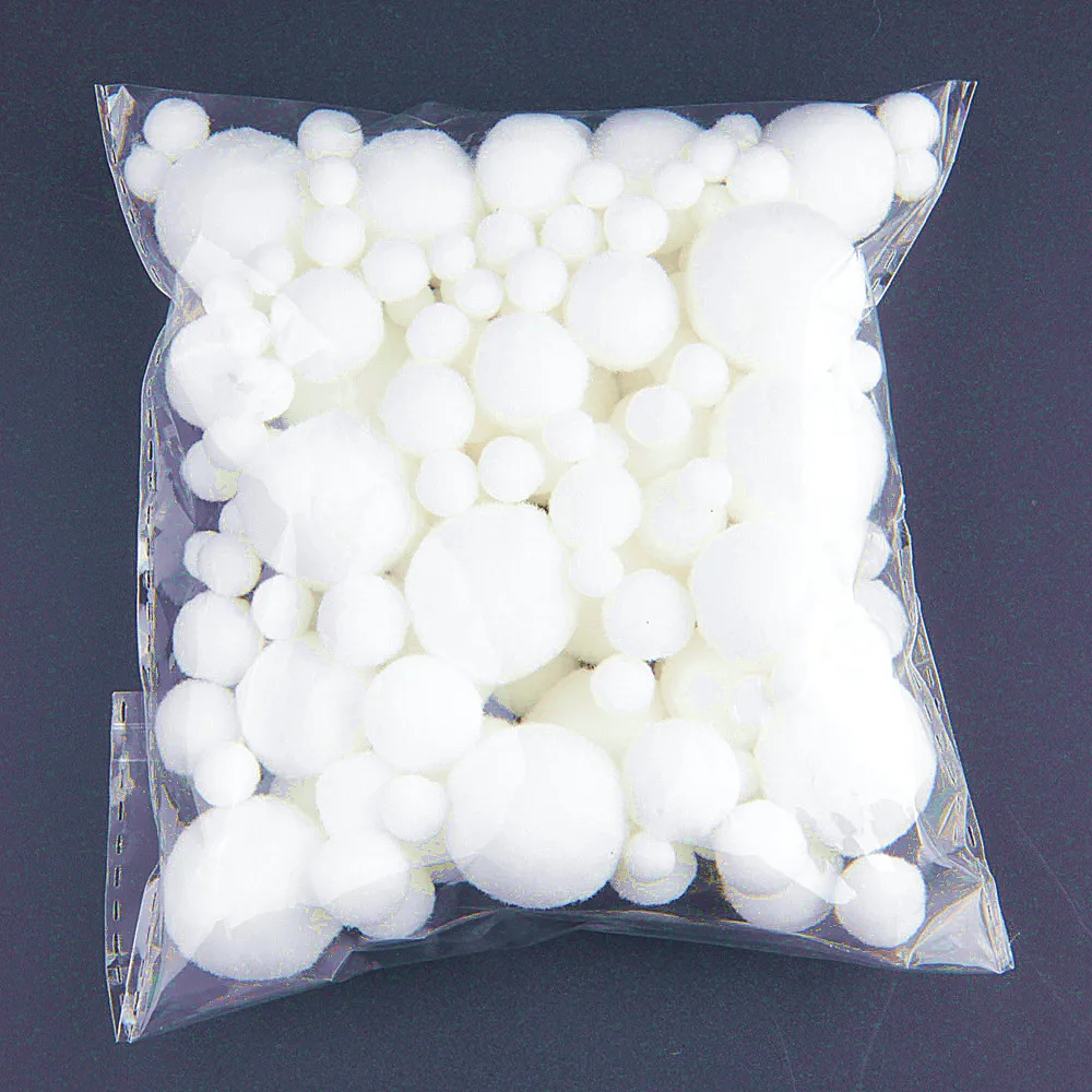 mix size 20g Белые помпоны 8 мм-30 мм помпоны шарики для DIY вечерние украшения дома сада свадьбы Швейные Детские игрушки товары для рукоделия 20 г - Цвет: mix size 20g