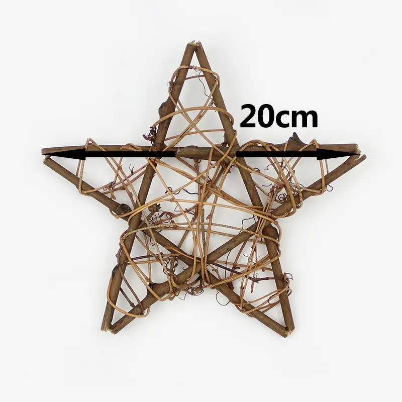 20cm 10 см/20 см сушеный Ротанг звезда рамка Искусственные цветы венки Рождественские украшения для дома DIY ручной работы двери подвесной Декор - Цвет: 20cm