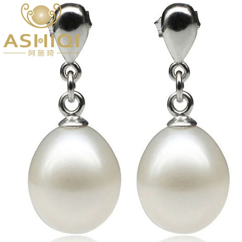 ASHIQI 100% натуральный пресноводный жемчуг Висячие серьги для женщин ювелирные