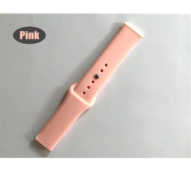 Розовый Мягкий силиконовый ремешок для часов для Xiaomi Huami Amazfit Bip ремешок на запястье 20 мм ремешок для наручных часов для Mijia для Garmin vivoactive 3 - Цвет: Розовый
