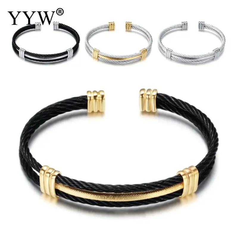 

Punk Womens Bracelet Stainless Steel Cuff Bangle 2019 New Fashion Simple Elegant Style Girl Woman More Color For Choice 10mm 3mm