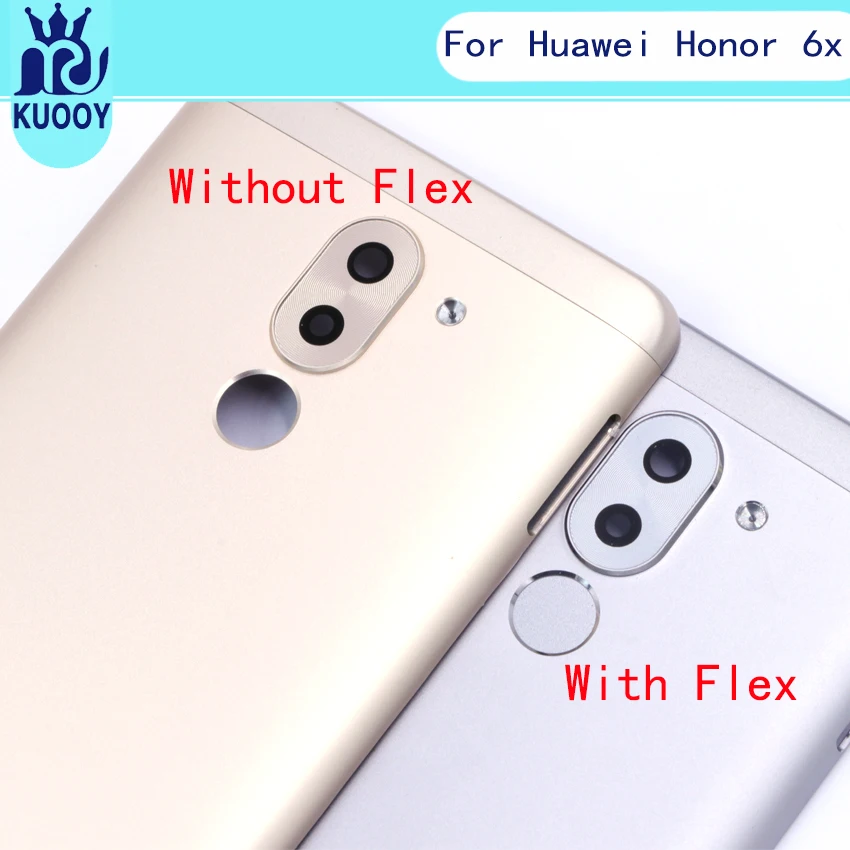 Задняя крышка батареи задняя дверь корпус для huawei Honor 6X+ камера объектив кнопки питания+ палец ключ гибкий кабель
