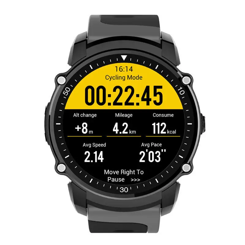 Kingwear FS08 Смарт-часы трансфлективный экран TFT 1 26 дюйма gps монитор сердечного ритма