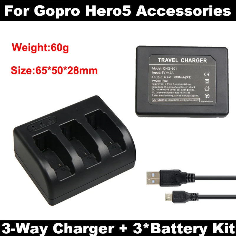 AHDBT 501 Go pro hero7 Hero 6 Hero5 аккумулятор + зарядное устройство 5 3 Way с портом типа C для GoPro5 7