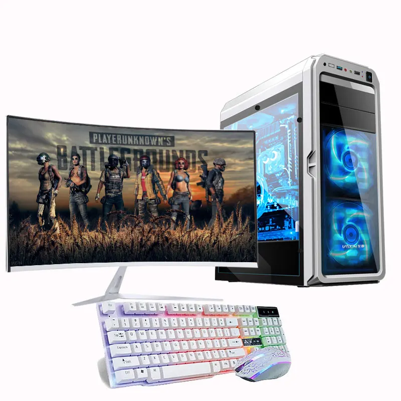 Wholesale desktop computer cpu i5/ i7 Ram 4/8GB HDD 240/480GB gaming desktop computer pc with 27/32 inch monitor enlarge
