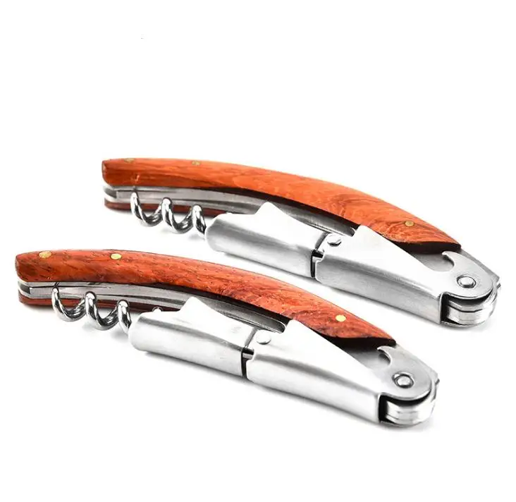 100 шт./лот Профессиональный штопор с деревянной ручкой многофункциональный