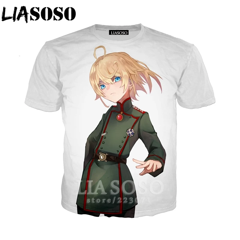 LIASOSO, летняя мужская и женская толстовка, 3D принт, аниме, Youjo Senki Saga of Tanya the Evil, футболка, короткий рукав, топ, пуловер, B086-03 - Цвет: 11