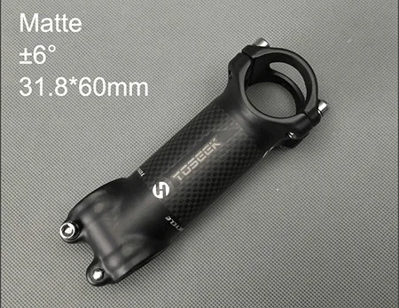 6 degree 60mm TOSEEK Карбон+ сплав 17/6 градусов дорожного MTB горный велосипед стволовых стойки велосипед стебли Велоспорт Запчасти 31,8x60/ 70/80/90/100/110/120 мм - Цвет: 6 degree 60mm