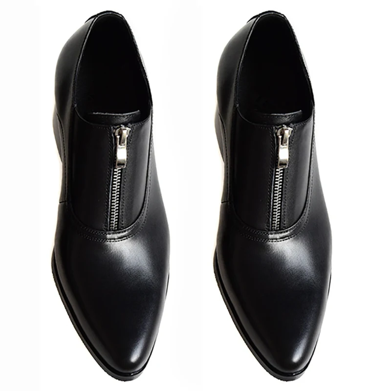 Рекомендую! Мужские туфли на высоком каблуке с молнией Свадебные Деловые мужские