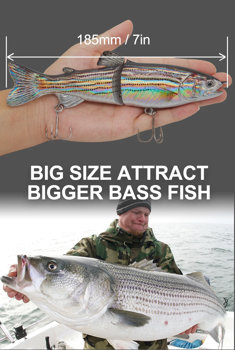 Hunthouse жесткая приманка 1 шт. 2 шарнирных секции Swimbait рыболовные приманки жесткие приманки кренкбейт искусственная приманка