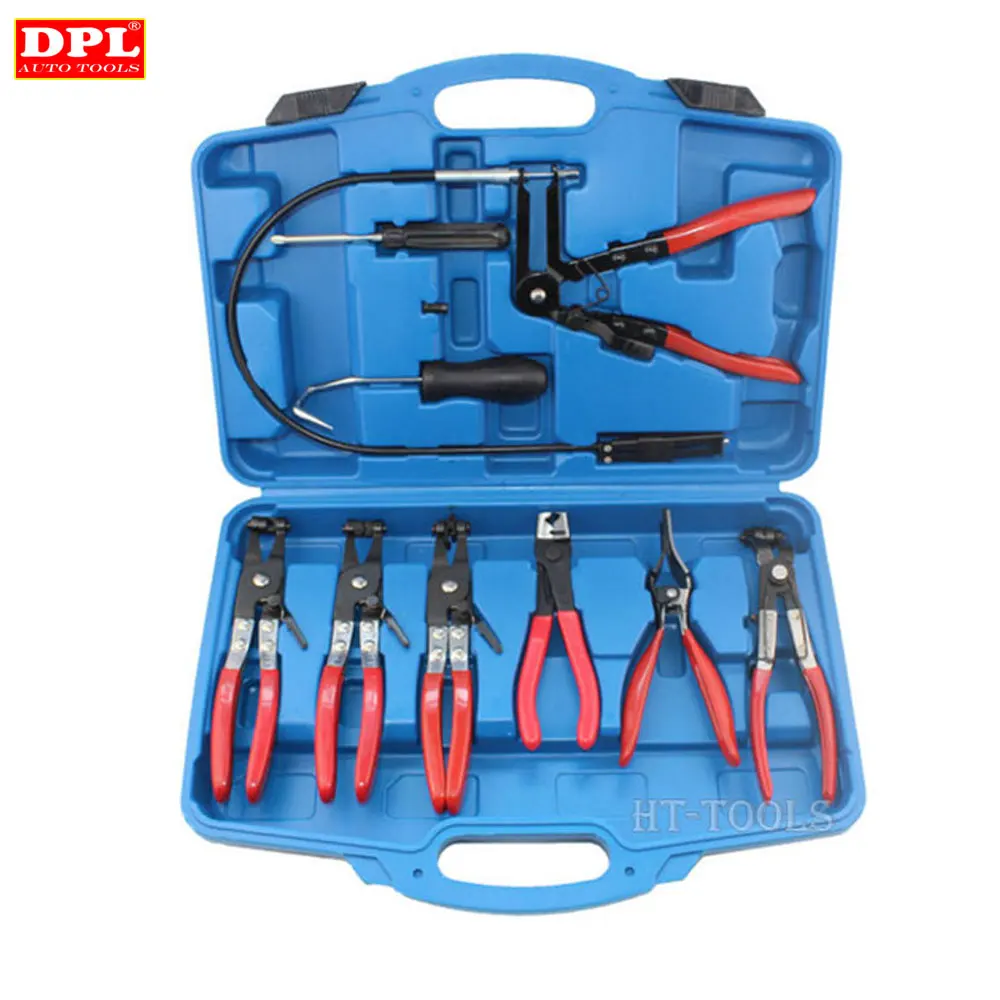 9 piece Flexible Hose Clamp Plier Assortment Kit Flexible Tool Set