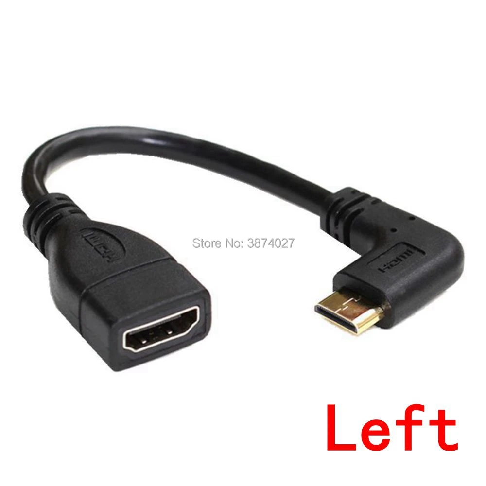 Вверх вниз угловой мини HDMI совместимый к штекер гнездо кабель 10 см для ноутбука