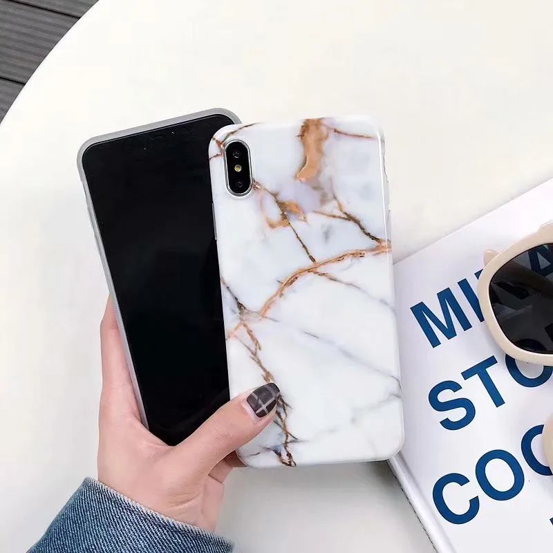 Чехол DIS Роскошный Глянцевый мраморный чехол для телефона iPhone X XS XR 6 6S 7 8 Plus MAX s