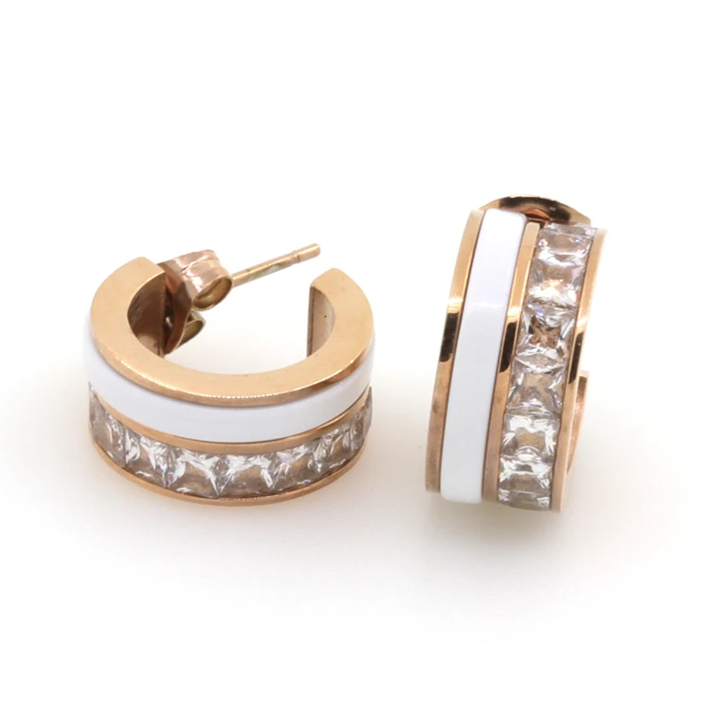 Роскошные блестящие бриллиантовые женские элегантные серьги из нержавеющей