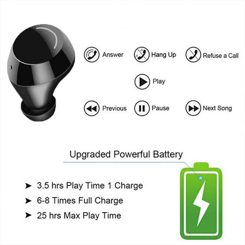 Touch Mini True Wireless Bluetooth наушники 5 0 Стереонаушники Twins Водонепроницаемая гарнитура