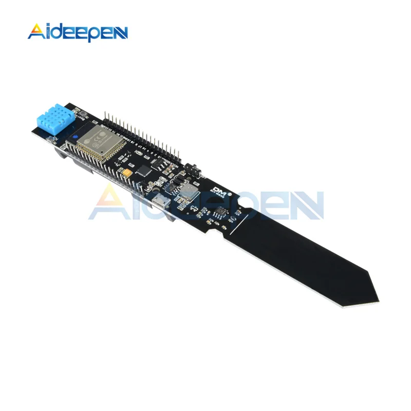 ESP32 DHT11 CP2104 Беспроводной Wi-Fi и bluetooth-адаптер датчик влажности почвы модуль обнаружения с 18650 Держатель литиевой батареи
