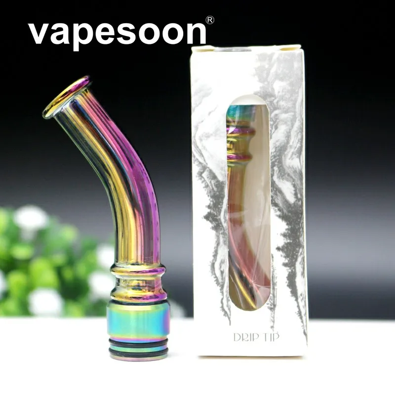 

Colorful Long Curved Glass 510/810 Drip Tip Mouthpie for e-Cigarette 510/810 Thread Atomizer Tank Vape Vaporizer RTA