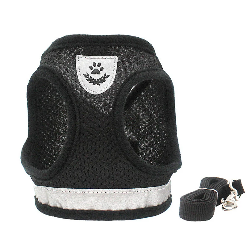 Nylon Reflective Cat Harness and Leash Set Pet Puppy Dog Vest Harness Leads Mesh For Small Medium Dogs Chihuahua Yorkies Pug