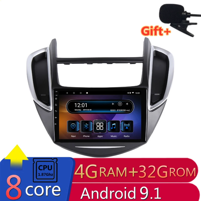 " 4G ram 2.5D ips 8 ядерный Android 9,1 автомобильный DVD мультимедийный плеер gps для Chevrolet TRAX 2013 аудио Радио Навигация