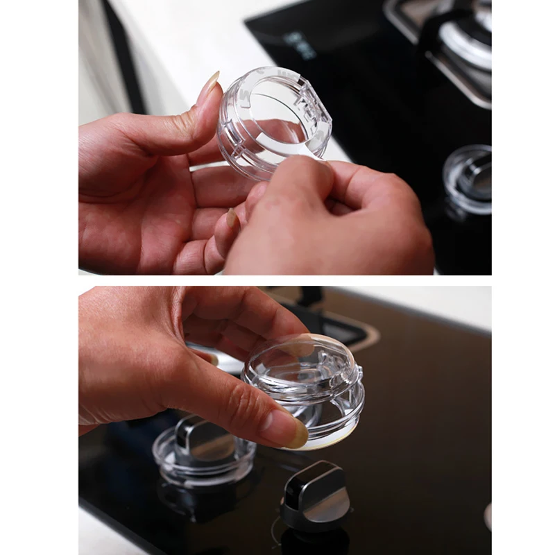 2 шт./лот прозрачные крышки для кухонной плиты газовые ручки защитные замки