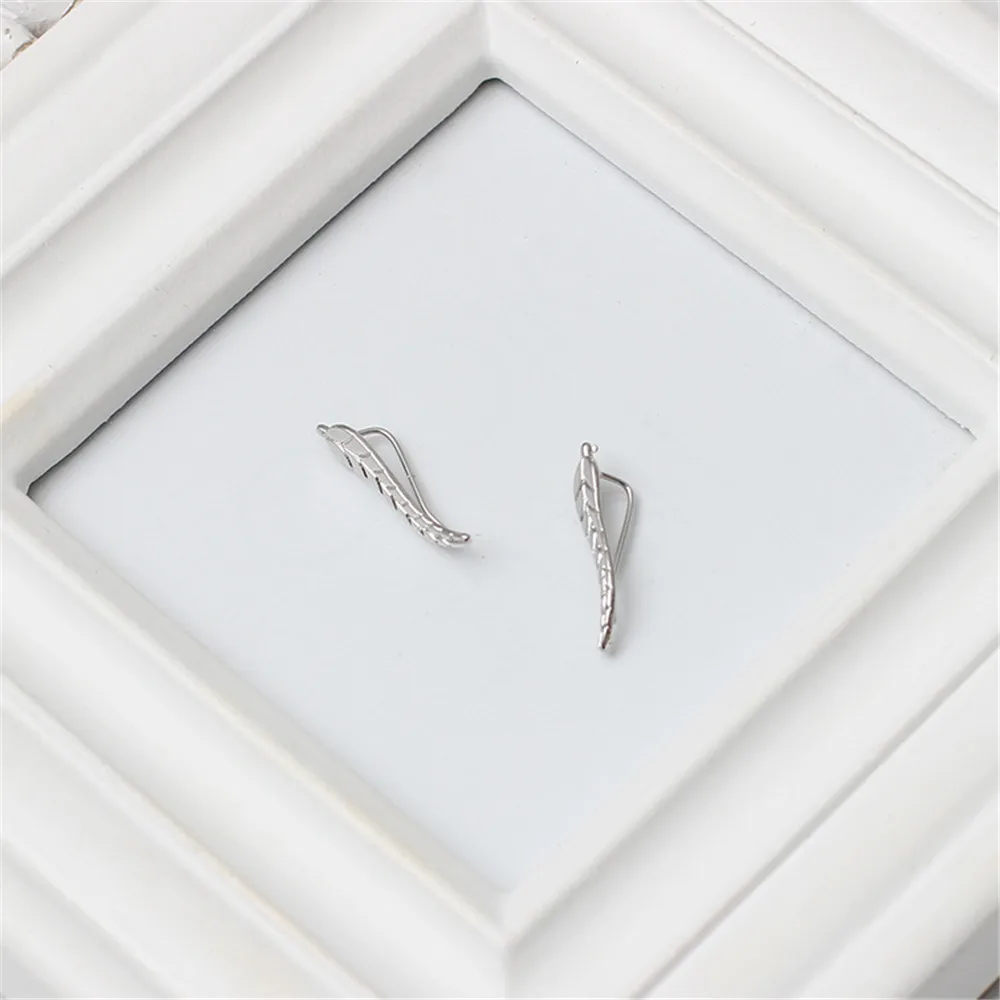 New Fashion Jewelry Leaf Stud Earrings for Women 2019 Hot Sale 1 Pair Ear Cuff Gold Silver Earring Metal Gift Wholesale | Украшения и