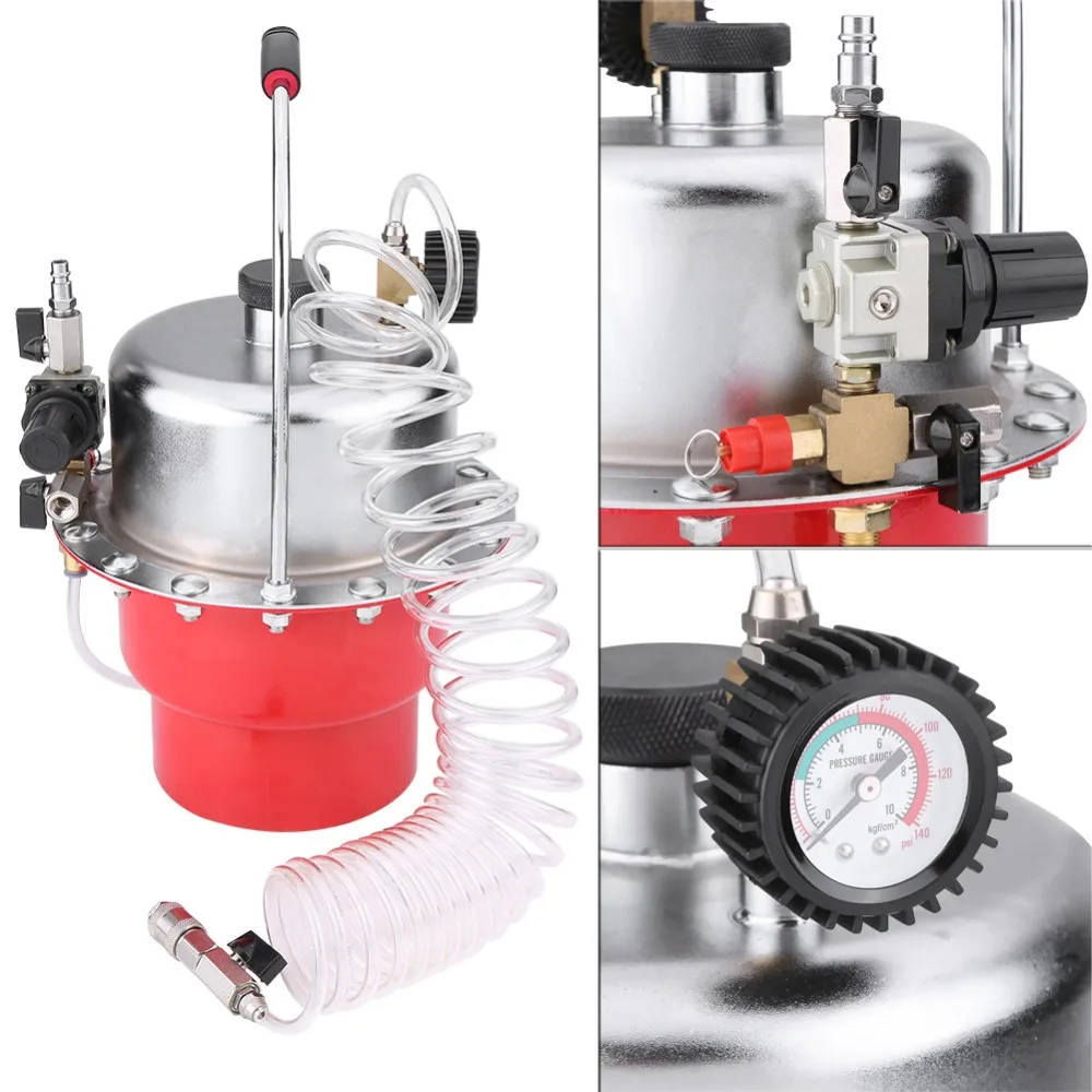 

0-60PSI Pneumatic Air Pressure Bleeder Tool Kit Professional Brake Bleed Set 5L incl. Portable Tank with a Pressure Gaug etc