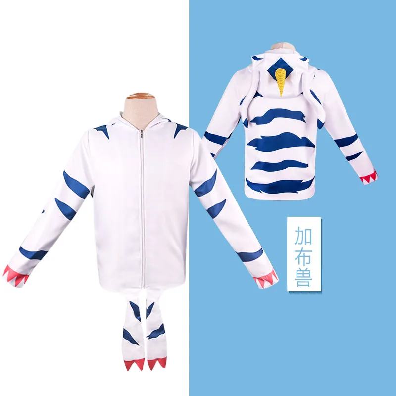 Gabumon Аниме! Digimon monster Gabumon Agumon Piyomon Pikachu Palmon Gomamon Tailmon; милое пальто с героями мультфильмов; карнавальный костюм; - Цвет: Gabumon