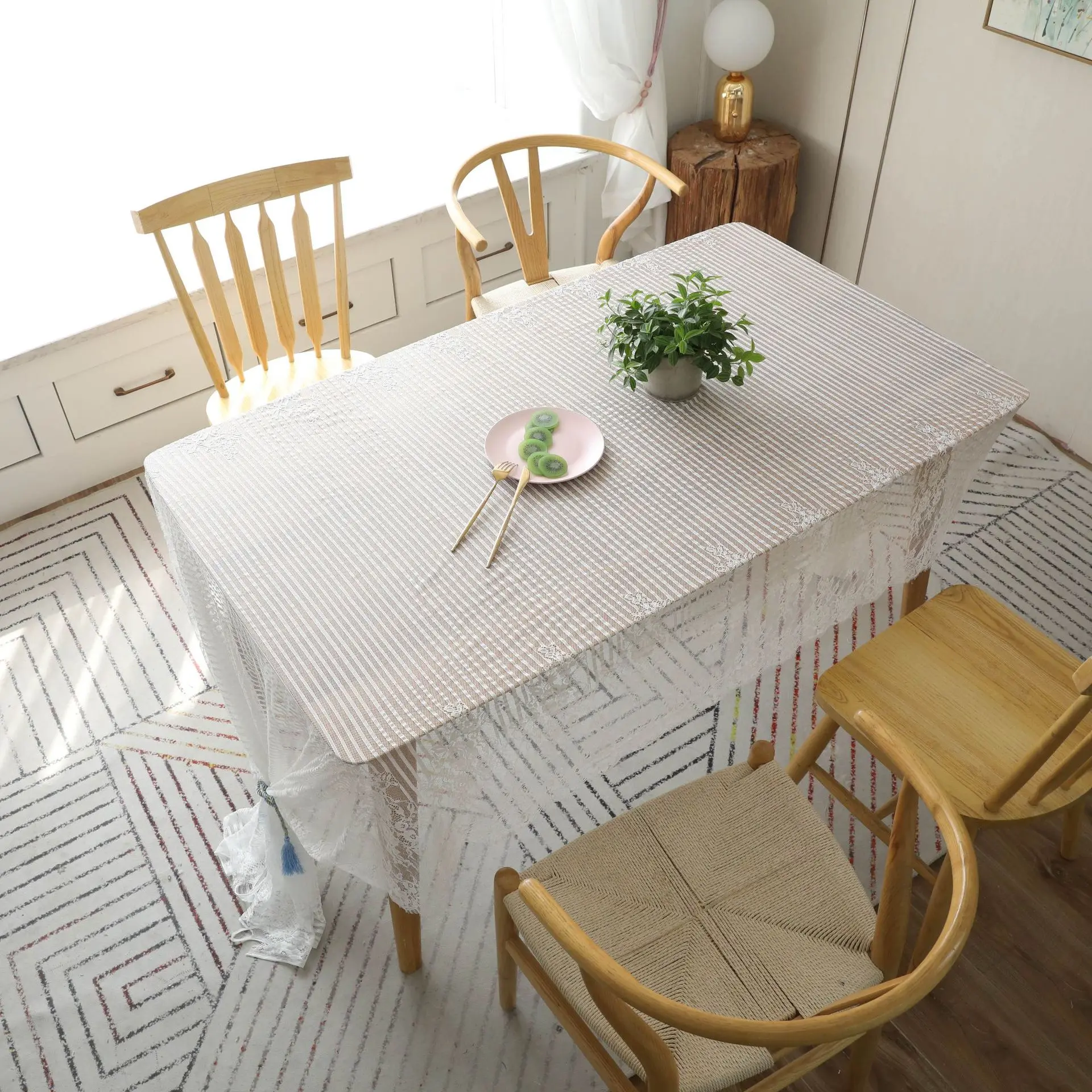 Кружевной Мягкий стеклянный масляный чехол для чайного стола водонепроницаемая