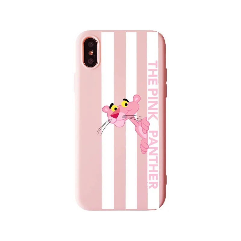 Милый чехол карамельного цвета Розовая пантера для iphone 5S SE X XS Max XR 6 6S 7 8 Plus