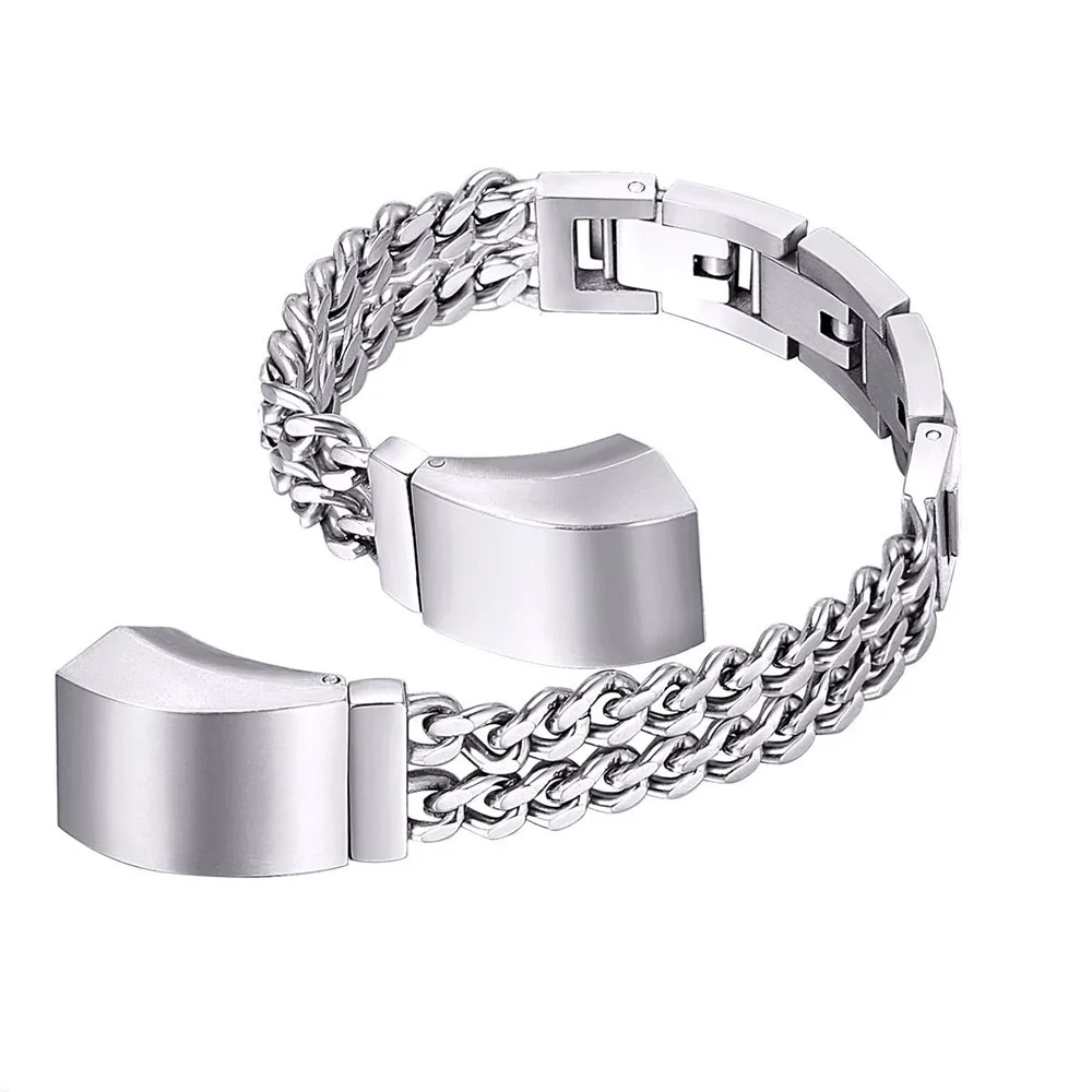 Ремешок для часов Fitbit alta браслет из нержавеющей стали с двойной цепочкой ремешок