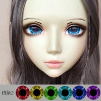 gl065 sweet girl resin half head bjd kigurumi mask with eyes cosplay anime role lolita mask crossdress doll