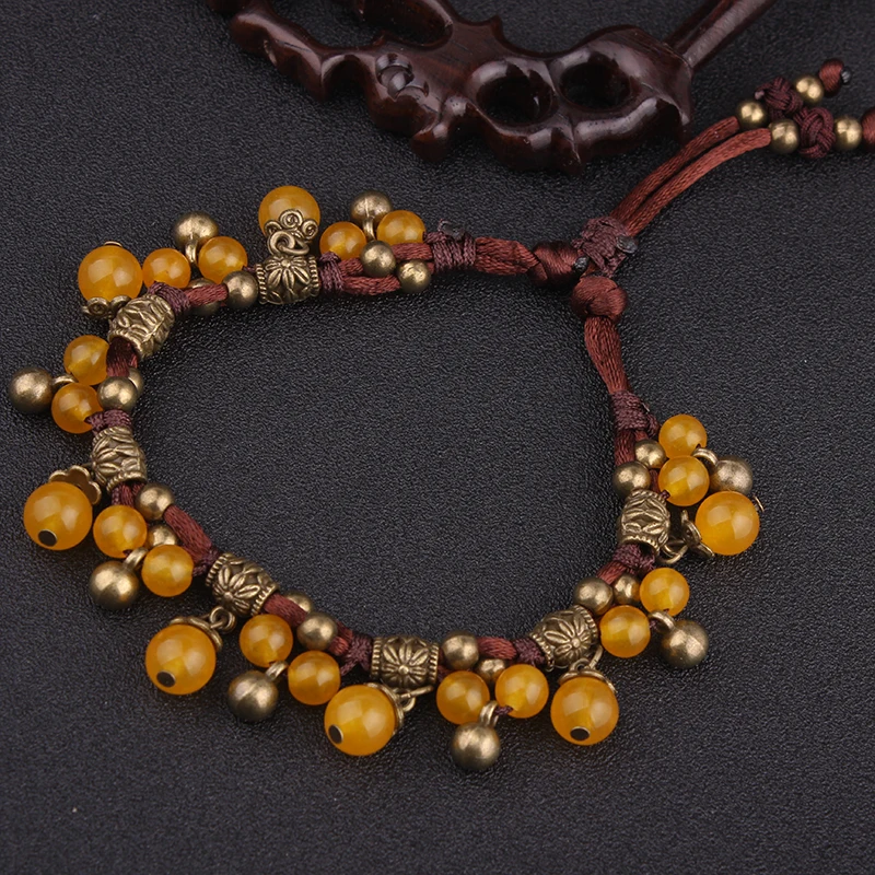 Оригинальный дизайн халцедон женские этнические кольца плетеные винтажные