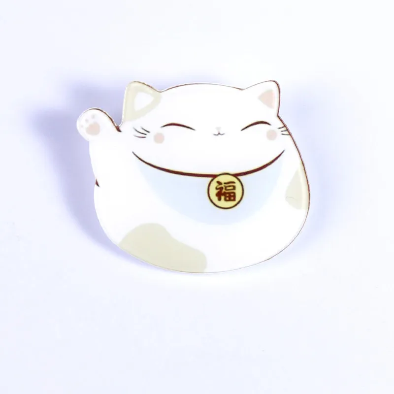Y84 lucky cat значки на рюкзак новогодние значки Симпатичные значки мультяшная булавка для украшения одежды детский подарок Акриловые броши - Цвет: Y84-4