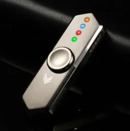 Black СВЕТОДИОДНЫЙ многоцветный Дополнительный вход USB зарядки легче Спиннер гироскопа палец вращающийся EDCAnti стресс игрушка Рождественский подарок - Цвет: Black
