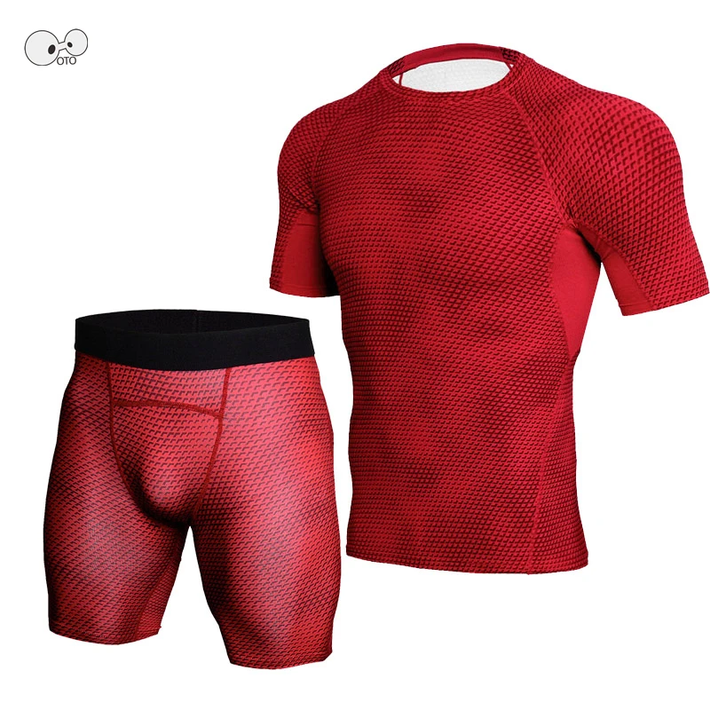 2 шт. рубашка с короткими рукавами + шорты/брюки комплект для бега быстросохнущие