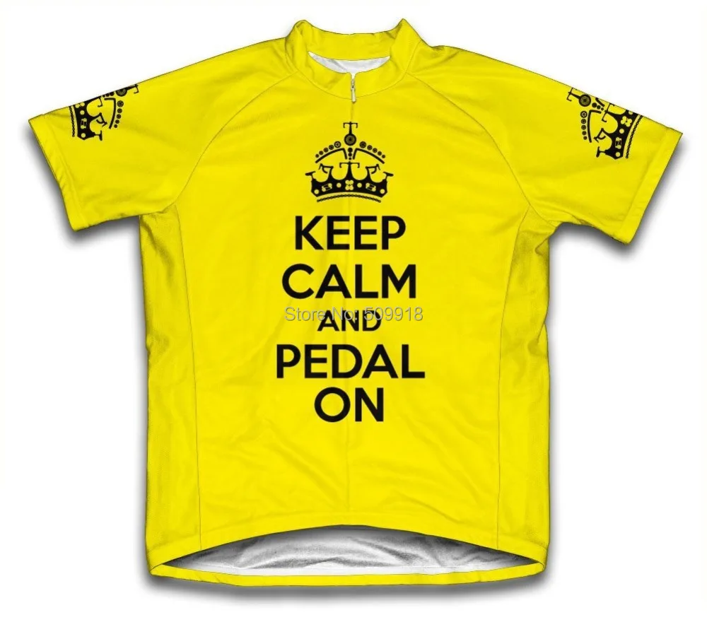 Мужские велосипедные майки с коротким рукавом и педалью Keep Calm ropa ciclismo 5 цветов|ropa