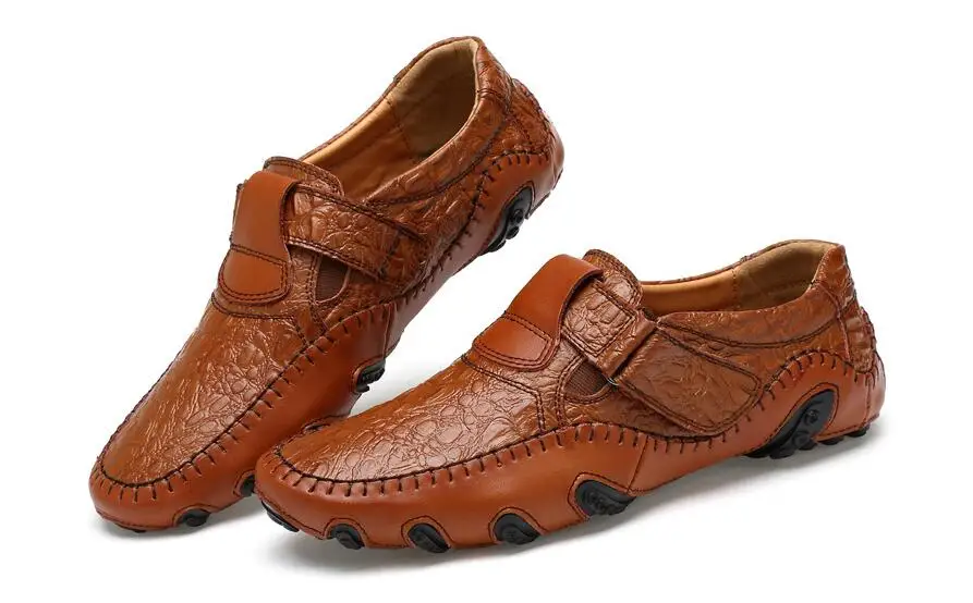 Фото Роскошная повседневная обувь мужские лоферы из натуральной кожи на плоской