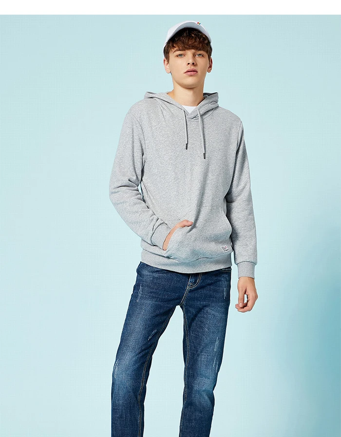 SEMIR теплая толстовка с капюшоном для мужчин, пуловер с капюшоном, Спортивная толстовка с карманом-кенгуру и капюшоном на завязках для осени