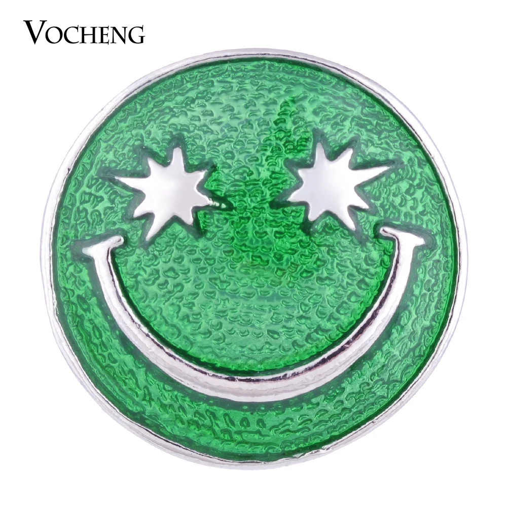 

Vocheng Ginger Snap Jewelry Cute Smiling Face 18mm 3 Colors Hand Painted Vn-1020