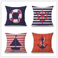 cushion cover nautical diary pillow rudder decorative throw pillow cover living room home cotton linen cushion