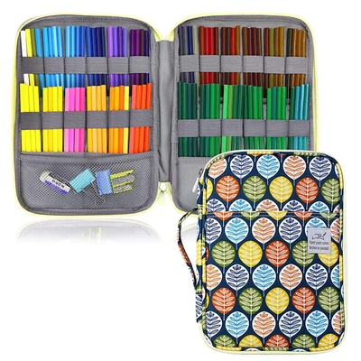 Leaf NO PENS 192H 96/192 отверстия и милые носки с рисунками зверей из мультфильмов школьные Карандаш Чехол канцелярские принадлежности большой Цвет эскиз сумка для хранения ручек штраф Карандаш Чехол - Цвет: Leaf NO PENS 192H