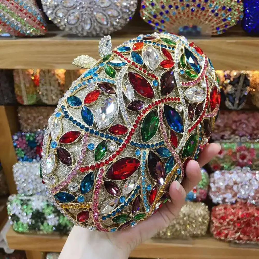 XIYUAN женские серебряные/Золотые/зеленые вечерние сумки с кристаллами клатч для