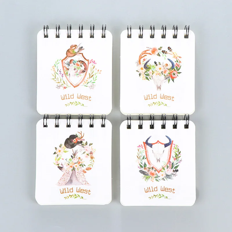 Мини блокнот с изображением цветов животных ежедневник канцелярские