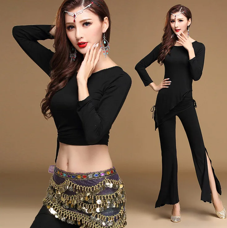 Костюм для танца живота из модала костюм комплект с топом и яркими штанами женщин