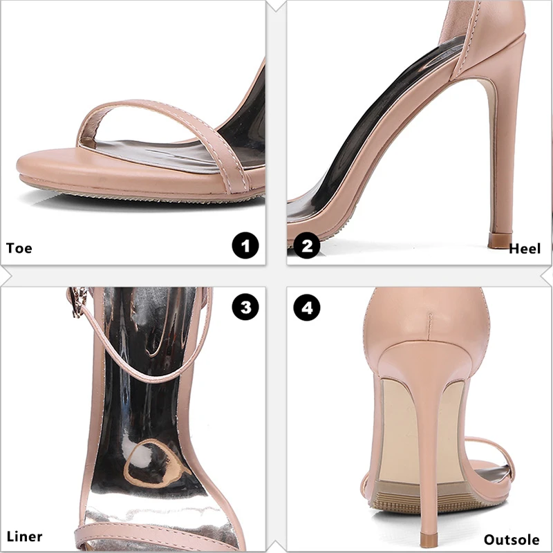 Женские босоножки на высоком каблуке с ремешком щиколотке и открытым носком |