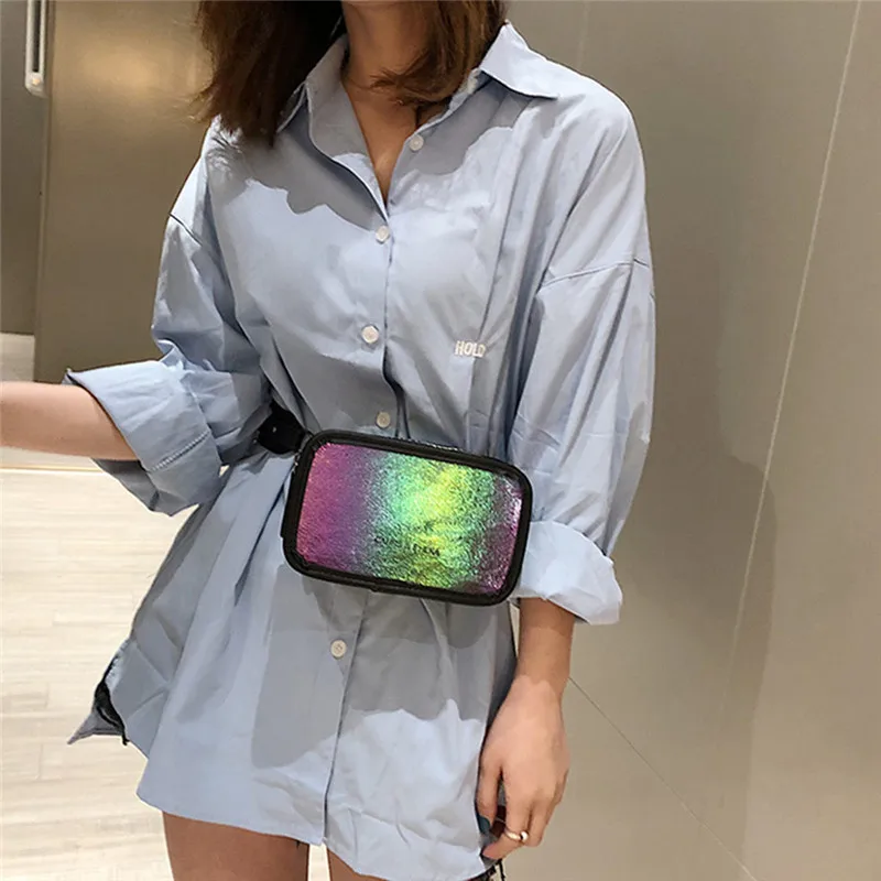 2019 модные женские пояса водонепроницаемая голографическая поясная сумка