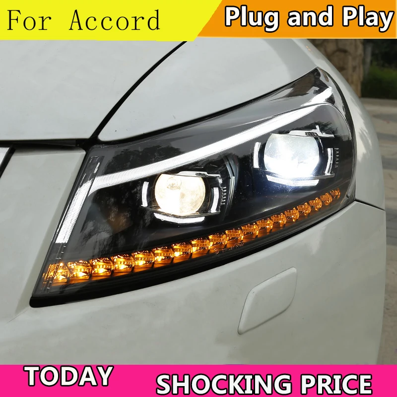 Автомобильный Стайлинг для Accord фары 2008 2012 8 светодиодный задний фонарь DRL Hid фара