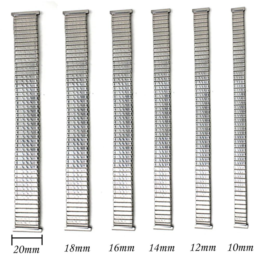 

Way Deng - Women Men Flexible Expansion Stretch Stainless Steel Watch Band Strap Bracelet 10 12 14 16 18 20 mm - Y102