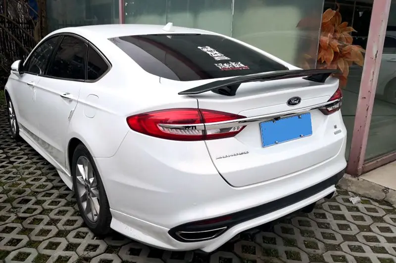 Для Ford Mondeo ABS материал со светодиодный лампой Неокрашенный праймер цвет украшение в виде хвостового крыла задний спойлер багажника