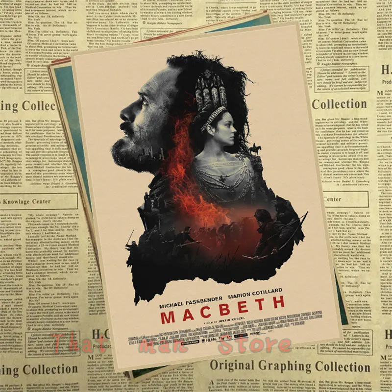 Macbeth плакат домашний декор крафт плакат рисунок ядро наклейки на стену 42*30 см
